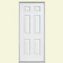 Masonite 6-Panel Primed Steel Entry Door with No Brickmold