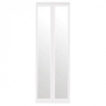 Impact Plus Mir-Mel Primed Mirror White Trim Interior Bifold Closet Door