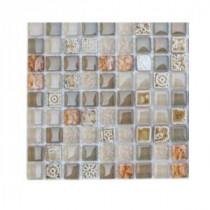 Splashback Tile Aztec Art Flaxseed Glass - 6 in. x 6 in. Tile Sample