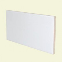 U.S. Ceramic Tile Color Collection Bright White Ice 3 in. x 6 in. Ceramic Surface Bullnose Wall Tile