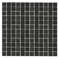 EPOCH Monoz M-Black-1401 Mosiac Recycled Glass Mesh Mounted Floor & Wall Tile - 4 in. x 4 in. Tile Sample