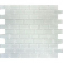 MS International Arctic Ice Mosaic 1 in. x 2 in. Glass Floor and Wall Tile