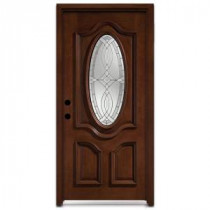 Steves & Sons Annapolis 3/4 Oval Stained Mahogany Wood Entry Door-DISCONTINUED