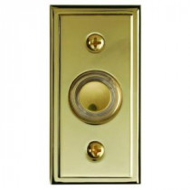 Heath Zenith Wired Polished Brass Finish Push Button