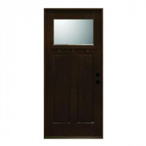 Main Door Craftsman Collection 1 Lite Prefinished Antique Mahogany Type Solid Wood Entry Door