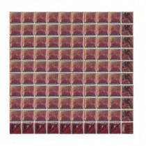 Daltile Sonterra Glass Scarlet Iridescent 12 in. x 12 in. x 6mm Glass Sheet Mounted Mosaic Wall Tile (10 sq. ft. / case)