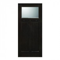 Main Door Craftsman Collection 1 Lite Prefinished Espresso Solid Mahogany Type Wood Slab Entry Door