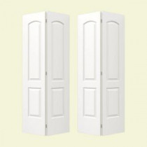 JELD-WEN Smooth 2-Panel Arch Top Painted Molded Interior Bifold Closet Door