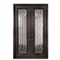 Iron Doors Unlimited Armonia Full Lite Painted Oil Rubbed Bronze Decorative Wrought Iron Entry Door