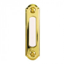 Heath Zenith Wired Push Button - Polished Brass Finish