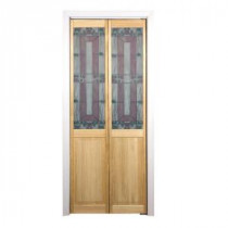 Pinecroft 714 Series 36 in. x 80-1/2 in. Unfinished Glass Over Panel Sonoma Universal/Reversible Bi-Fold Door