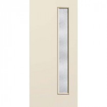Builder's Choice 1 Lite Rain Glass Unfinished Fiberglass Raw Entry Door with Brickmould