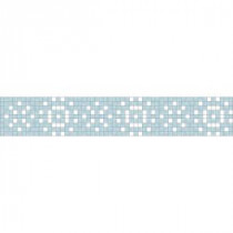 Mosaic Loft Jubilation Breeze Border 117.5 in. x 4 in. Glass Wall and Light Residential Floor Mosaic Tile
