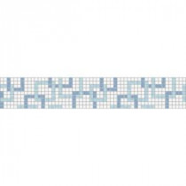 Mosaic Loft Links Cool Border 117.5 in. x 4 in. Glass Wall and Light Residential Floor Mosaic Tile