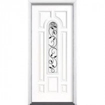 Masonite Pergola Center Arch Primed Steel Entry Door with Brickmold