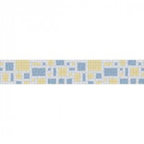 Mosaic Loft Scatter Beach Border 117.5 in. x 4 in. Glass Wall and Light Residential Floor Mosaic Tile