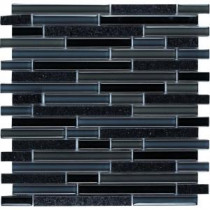 EPOCH Spectrum Black Galaxy-1661 Granite And Glass Blend 12 in. x 12 in. Mesh Mounted Floor & Wall Tile (5 Sq. Ft./Case)