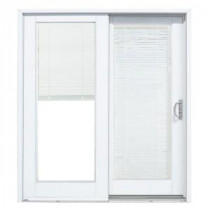 MasterPiece 71-1/4 in. x 79 1/2 in. Composite White Right-Hand Smooth Interior with Blinds Between Glass DP50 Sliding Patio Door