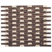 Jeffrey Court 11 x 13-1/4 in. in. Weathered Sable Glass/Light Emperador Mosaic Wall Tile