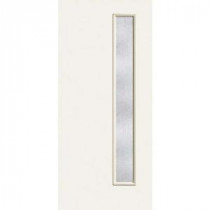 Builder's Choice 1 Lite Rain Glass Painted Fiberglass Classic Entry Door with Brickmould