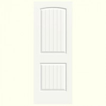 JELD-WEN Smooth 2-Panel Arch Top V-Groove Painted Molded Interior Door Slab