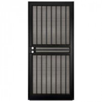 Unique Home Designs Guardian 36 in. x 80 in. Black Outswing Security Door with Insect Screen