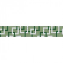 Mosaic Loft Links Verdure Border 117.5 in. x 4 in. Glass Wall and Light Residential Floor Mosaic Tile