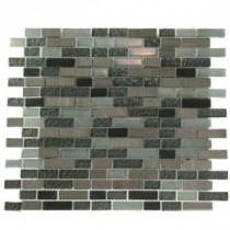 Splashback Tile Galaxy Blend Brick Pattern 12 in. x 12 in. Marble and Glass Mosaic Floor and Wall Tile