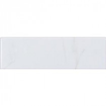 U.S. Ceramic Tile Carrara Blanco 3 in. x 9.5 in. Ceramic Surface Bullnose Wall Tile