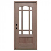 Steves & Sons Craftsman 9 Lite Arch Unfinished Mahogany Wood Right-Hand Entry Door with 4 in. Wall