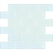 MS International Arctic Ice Subway 12 in. x 12 in. White Glass Mesh-Mounted Mosaic Tile