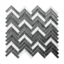 Jeffrey Court Night Shadows 11-3/8 in. x 11-1/4 in. Glass Stone Mosaic Wall Tile