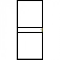 Grisham 120 Series 36 in. x 80 in. Black Vermont Left-Hinge Security Door with Self Storing Glass Feature