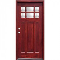 Pacific Entries Craftsman 6 Lite Stained Mahogany Wood Entry Door