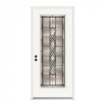 JELD-WEN Ascot Full Lite Primed White Steel Entry Door with Brickmold