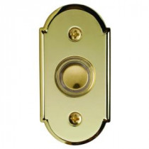 Heath Zenith Wired Hammered Polished Brass Finish Push Button