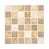 Jeffrey Court Medley 12 in. x 12 in. Cream & Brown Travertine Floor and Wall Tile