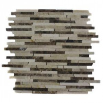 Splashback Tile Cracked Joint Classic Brick Layout 12 in. x 12 in. Marble Mosaic Floor and Wall Tile