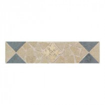 Daltile Florenza Oliva and Azzurro 3 in. x 12 in. Porcelain Decorative Floor and Wall Tile