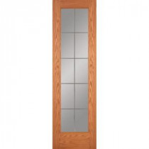 Feather River Doors 10-Lite Illusions Woodgrain 1-Lite Unfinished Oak Interior Door Slab