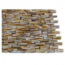 Splashback Tile Baroque Pearl 3D Brick Pattern Mosaic Tile - 6 in. x 6 in. Tile Sample
