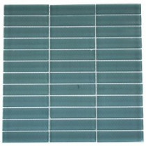 Splashback Tile 12 in. x 12 in. Contempo Turquoise Polished Glass Tile