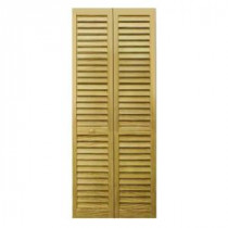 Kimberly Bay 32 in. Plantation Louvered Solid Core Unfinished Wood Interior Bi-fold Closet Door