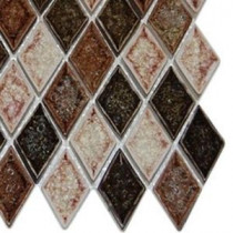 Splashback Tile Roman Selection IL Fango Diamond 6 in. x 6 in. Glass Floor and Wall Tile Sample
