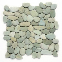 Solistone River Rock Turquoise 12 in. x 12 in. x 6.35 - 12.7 mm Natural Stone Pebble Mosaic Floor and Wall Tile (10 sq. ft./case)