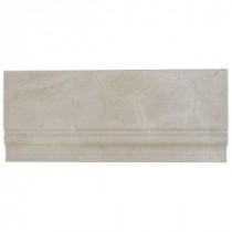 Splashback Tile Crema Marfil Base Molding 5 in. x 12 in. Marble Floor and Wall Tile