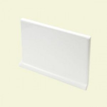 U.S. Ceramic Tile Color Collection Bright White Ice 4-1/4 in. x 6 in. Ceramic Cove Base Wall Tile