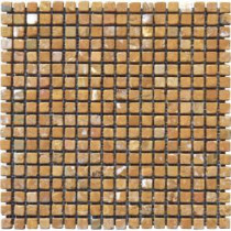 MS International Versailles Gold 5/8 in. x 5/8 in. Mosaic Tumbled Travertine Floor & Wall Tile