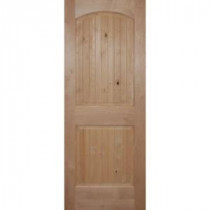 Builder's Choice 2-Panel Arch Top V-Grooved Knotty Alder Interior Door Slab