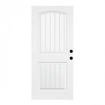Steves & Sons Premium 2-Panel Plank Primed White Steel Slab Entry Door